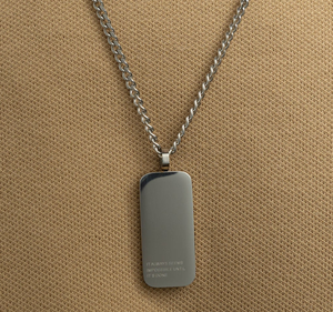 Collana con Ciondolo Personalizzato in Acciaio Inossidabile 'Impossibile Fino alla Consegna' per Gioielleria Maschile all'Ingrosso - Product Image 2