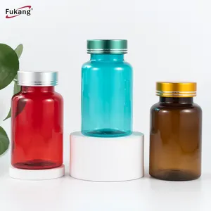 Campione gratuito di imballaggio aziende, Pet blu bottiglie di plastica 150 ml per le vitamine supplemento di imballaggio