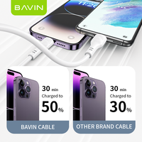 Kabel Bavin Baru dan Harga Murah QC3.0 dengan Transmisi Data Material TPE 1M untuk Semua Ponsel 2023