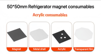 Bahan Pembuatan Badge Magnet Kulkas Persegi Plastik DIY Berkualitas Tinggi dan Terlaris 50*50mm