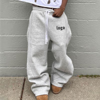 Pantalon de jogging rayé personnalisé, pantalon de survêtement empilé pour homme, pantalon de jogging ample à jambe large évasée pour femme