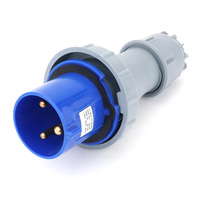 Prise d'alimentation industrielle premium 3 broches 63A à contact en laiton IP44 220-240V avec boîtier PP, connexion sécurisée mâle/femelle pour équipement