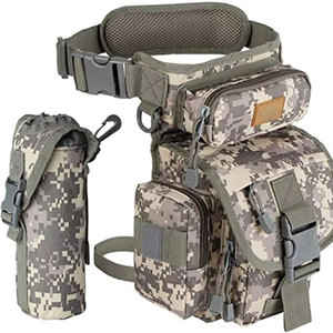 맞춤형 로고 다기능 야외 하이킹 허벅지 가방 오토바이 여행 전술 허리 드롭 레그 백 물병 파우치 포함 - Product Image 3