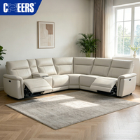MANWAH CHEERS 6-teiliges L-förmiges Modulares Ecksofa mit Elektrischer Liegefunktion Bewegliche Möbel für Wohnzimmer-Set