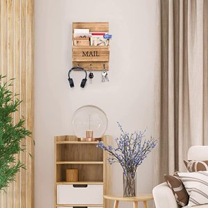 High Quality Wooden Shelves with Wall Key Rack <strong>Exported</strong> Good Quality Storage <strong>Holder</strong> &amp; Rack Factory Price for Wall Use - Product Image 2
