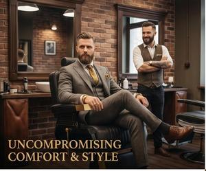 Sillas de Barbero Reclinables de Cuero PU de Alta Calidad con Base Hidráulica y Acabado Dorado para Uso Comercial en Barberías - Product Image 2