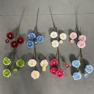 4 Cabezas de Peonía, Flores Artificiales de Seda, Arreglo Floral Decorativo para Bodas, Decoración del Hogar DIY - Product Image 2