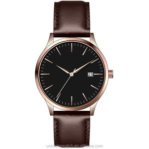 นาฬิกาข้อมือผู้ชาย ดีไซน์หรูหรา คุณภาพเยี่ยม คุ้มค่า พร้อมโลโก้สั่งทำพิเศษ ตัวเรือนสแตนเลสสตีล สายหนังอิตาลี รุ่น U2834 - Product Image 1
