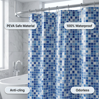 Rideau de douche classique en PEVA 1,83 x 1,83 m, imperméable, anti-moisissure, séparation sec/humide pour la conservation de la chaleur, pour salle de bain domestique