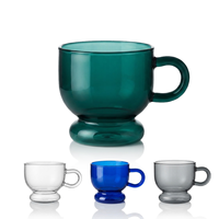 Tasse à thé en verre borosilicate transparent avec poignée, style américain, sans BPA, compatible lave-vaisselle et micro-ondes, pour thé glacé, usage domestique ou café