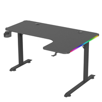Beisijie meubles d'occasion de bureau à domicile PC de jeu en forme de L utilisé table de jeu de table d'angle droit de couleur noire avec rvb