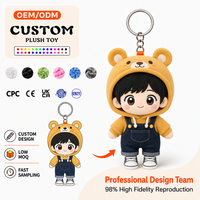 Porte-clés en peluche personnalisé, rembourrage en coton PP, tailles personnalisées, personnages de dessins animés, porte-clés en peluche