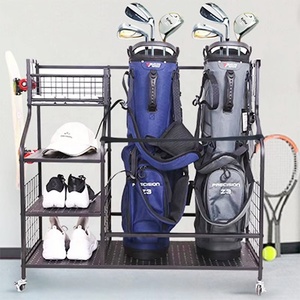Expositor Metálico Multiusos para Garaje, Almacenamiento de Gorras y Bolsos de Golf, Organizador de Equipamiento Deportivo y Accesorios de Fitness - Product Image 1