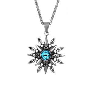 Eight Pointed Star Evil Eye Pendant <b>Titanium</b> Steel Men's Necklace SP953 - Product Image 1