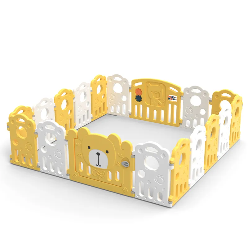 Nuovo Design bianco e grigio Play Yards Fence Kids Plastic pieghevole Safety Baby box