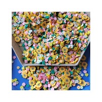 Tranches d'argile florale, fleurs mélangées, non comestibles, paillettes à thème printanier, paillettes en argile polymère pour la décoration des ongles, shaker et slime