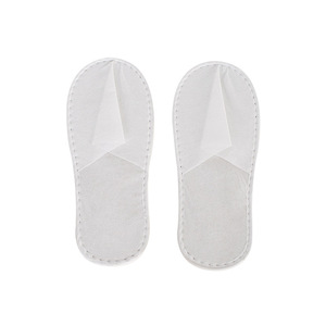 Chaussons jetables antidérapants à bout fermé pour hôtel, voyage, invités et maison, blancs - Product Image 1