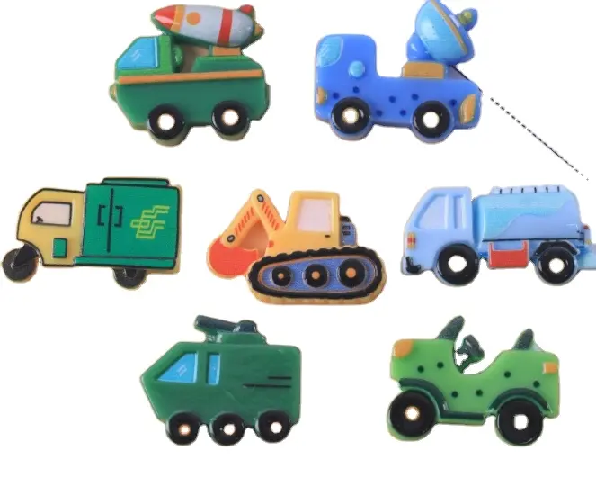 Mainan kecil aksesori kawaii pembelajaran edukasi, mobil Pantai Ekspres air tangki ekskavator cabochon resin mini untuk anak laki-laki