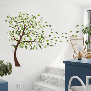 <span class=keywords><strong>Grand</strong></span> <span class=keywords><strong>arbre</strong></span> plante verte Stickers muraux salon chambre décoration papier peint auto-adhésif peinture PVC Stickers muraux - Product Image 1
