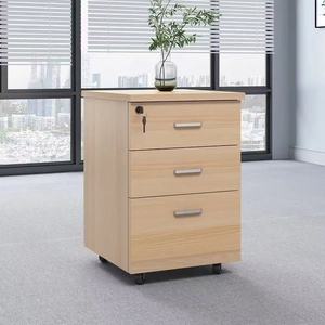 File Cabinet <strong>Office</strong> File Cabinet Three <strong>Drawers</strong> Low Rise Wooden Lockable Mobile Storage Cabinet - Product Image 2