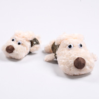 Housse de driver portable en peluche motif chien de dessin animé pour club de golf en fibre de polyester douce