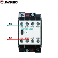 Relais intermédiaire de type contacteur Wanbo-124, ligne de commande personnalisable, quatre ouvertures et quatre fermetures, 220V/380V/24V