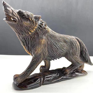 <span class=keywords><strong>Loup</strong></span> en cristal sculpté à la main en <span class=keywords><strong>oeil</strong></span> de tigre de qualité supérieure - Product Image 5
