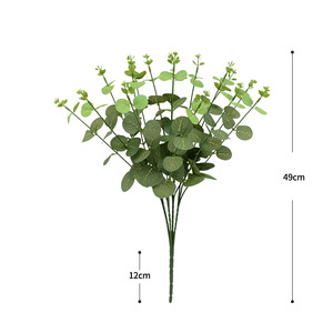 Bouquet de fleurs d'eucalyptus artificielles 49 cm, fleurs en soie, décoration de mariage, décoration extérieure, décoration de la maison - Product Image 5