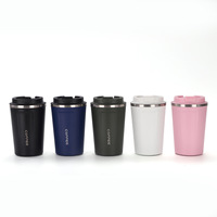 Mug à café isotherme en acier inoxydable 380 ml 510 ml avec couvercle rabattable portable, logo personnalisé, finition mate, tasse de voyage sous vide, cadeau