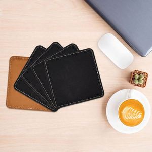 แผ่นรองแก้วหนัง PU ชุด 6 ชิ้น ปรับแต่งโลโก้ได้ สำหรับของขวัญธุรกิจ ป้องกันความร้อน ใช้สำหรับโปรโมชั่น - Product Image 4