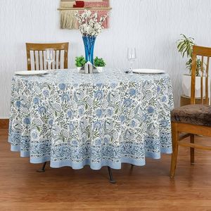 Handmade Modern Floral 100% Cotton Customized <b>Tablecloth</b> Block Print Washable Home <b>Wedding</b> Banquet Hotel 100D/48F India 27243 - Product Image 1