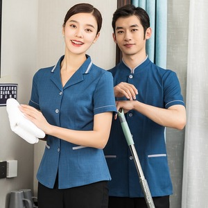 Uniforme <span class=keywords><strong>de</strong></span> Manga Corta para Personal <span class=keywords><strong>de</strong></span> <span class=keywords><strong>Limpieza</strong></span>, Servicio <span class=keywords><strong>de</strong></span> Habitaciones y Recepción <span class=keywords><strong>de</strong></span> Hotel y Restaurante, para Hombres y Mujeres, 100% Algodón - Product Image 3