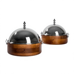 Calentador de Comida Hecho a Mano con Acabado Brillante en Metal y Madera, Diseño Innovador, de la Mejor Calidad, para Bodas y Hoteles - Product Image 1