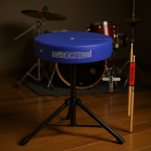 Chaise de batterie 5 Core Drum Throne 12 pouces rembourrée et réglable en hauteur pour accessoires de batterie - Product Image 2