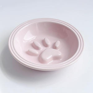 ชามเซรามิคลายอุ้งเท้าแมว<span class=keywords><strong>น่า</strong></span><span class=keywords><strong>รัก</strong></span>สำหรับแมวและ<span class=keywords><strong>ลูก</strong></span>สุนัข ช่วยให้กินช้าลง ป้องกันการกินเร็ว สำหรับอาหารและน้ำ - Product Image 4