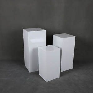 Fournitures de décoration de mariage, table de desserts, accessoires de table de desserts cylindriques blancs, socle cylindrique blanc, support de piédestal - Product Image 2