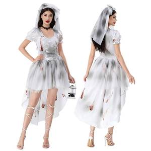 2026 New Halloween Costumes Set Witch Tailed Coat Vampire Bloody Doll Ghost Bride <b>Gothic</b> Dress for Performance and Cosplay - Product Image 1