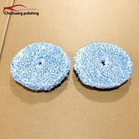 Pad Poles Mikrofiber Bulat OEM Khusus untuk Detailing Mobil, Poles Lilin Basah yang Lembut