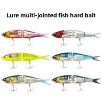 Leurre de pêche multi-articulé Swimbait Glide Bait 190mm 56g coulant à corps rigide avec queue souple détachable pour achigan, brochet, poisson-chat, lucioperche