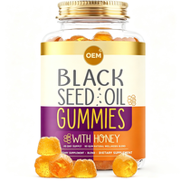 Gummies d'huile de nigelle à marque privée OEM, 90 unités avec miel, complément alimentaire