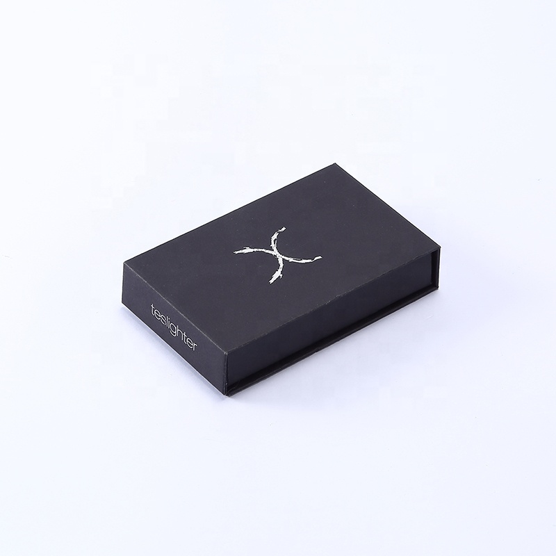 China factory foam insert black paper small magnetic closure gift box with custom logo