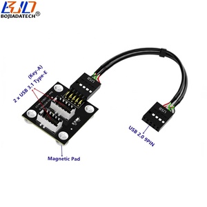 Máy tính Mb 9pin tiêu đề để 2 * USB 2.0 Type-E Adapter board + 0.3m cáp mở rộng với từ Pad trong kho - Product Image 1