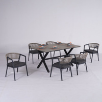 Chaise de loisirs moderne pour balcon de café de jardin, mobilier de jardin, mobilier de balcon en aluminium et plastique, table d'extérieur pour restaurant