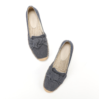 Chaussures de ballet pour femmes, style nœud, plates, décontractées, en toile respirante et antidérapante, à enfiler, pour l'été – Vente chaude