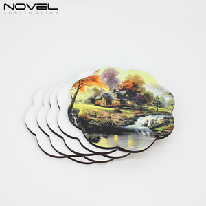 Personalized Blanks Custom Wooden Coasters Cork Backed Sublimation MDF Coaster Drink Cup Mat Pad