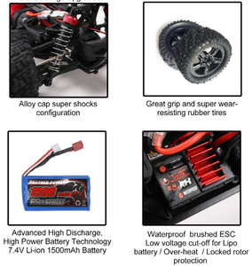 รถบรรทุกมอนสเตอร์ออฟโรด REMO Hobby SJY-1631 ขนาด 1/16 ขับเคลื่อน 4 ล้อ พร้อมไฟ LED รุ่น BUGGY TRUCK - Product Image 4