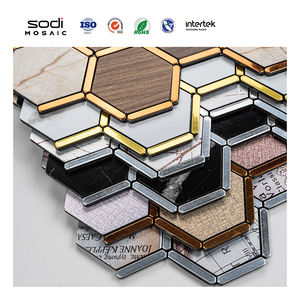 Paneles de pared de mosaico de PVC con aspecto de mármol moderno, azulejos adhesivos hexagonales autoadhesivos impermeables para baño y cocina, hoteles, villas - Product Image 6