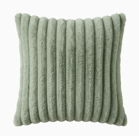 Housse de coussin en peluche style fourrure de lapin, côtelée, garnissage en coton PP, design carré moderne et minimaliste pour la décoration de Noël, coussin décoratif