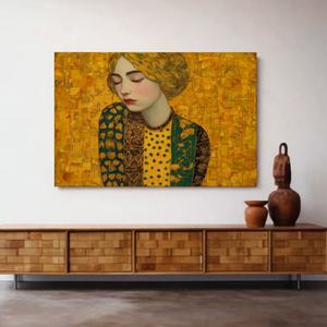 Peinture murale minimaliste dorée neutre, nature morte, effet 3D réaliste texturé, toile peinte à la main, décoration murale suspendue - Product Image 1