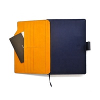 Diario con Banda Elástica de Diseño Personalizado, A5, Azul Oscuro, para Meditación y Ejercicio, Cubierta de Tela, Diario Gótico, Planificador, Kit de Diario de Cuero